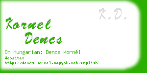 kornel dencs business card